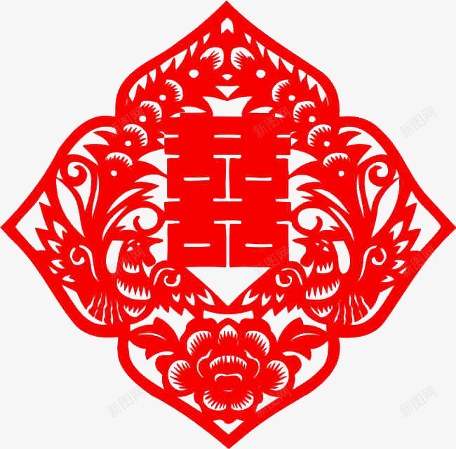 喜字贴png免抠素材_新图网 https://ixintu.com 中式 喜字帖 喜字贴图片免费下载 大喜 大红 节日