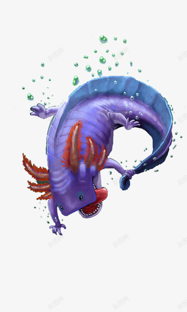 紫色3d水怪psd免抠素材_新图网 https://ixintu.com 3d 水怪 简约 紫色