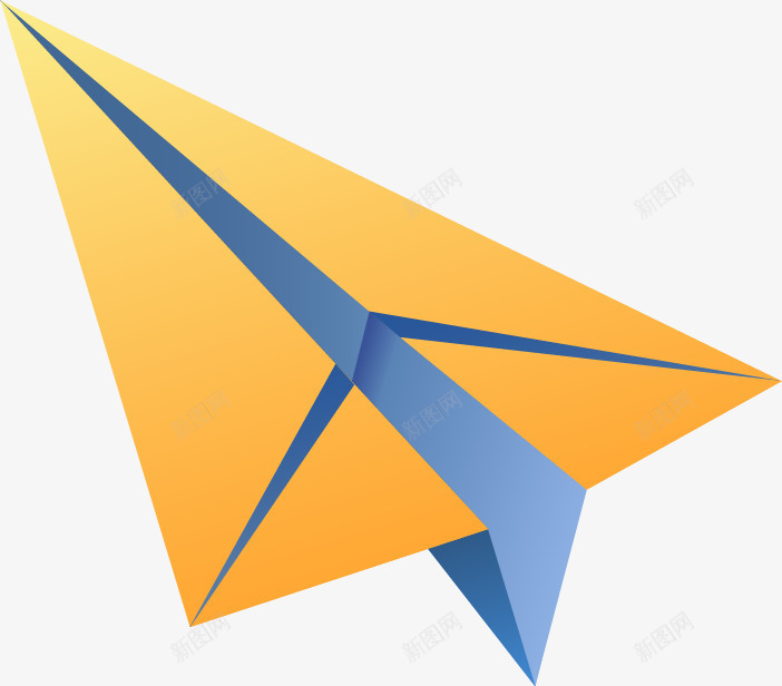 橙色飞机图标png_新图网 https://ixintu.com UI 卡通 图标 手绘 橙色 纸飞机