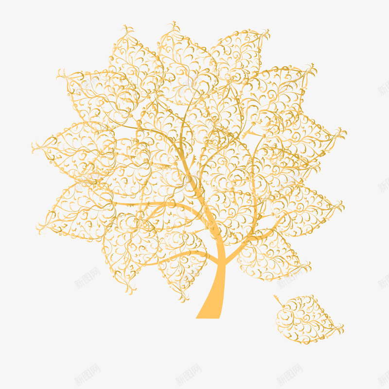 金色奢华树叶png免抠素材_新图网 https://ixintu.com 奢华 奢华金色 树叶 金色 金色奢华