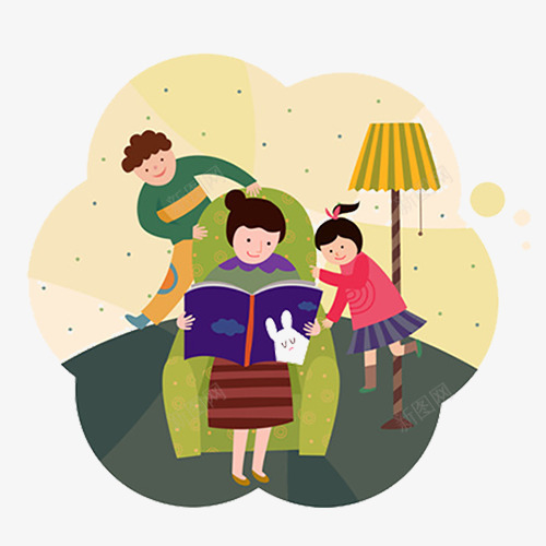 看书的妈妈与贪玩的小孩png免抠素材_新图网 https://ixintu.com 妈妈 小孩 看书 贪玩的小孩