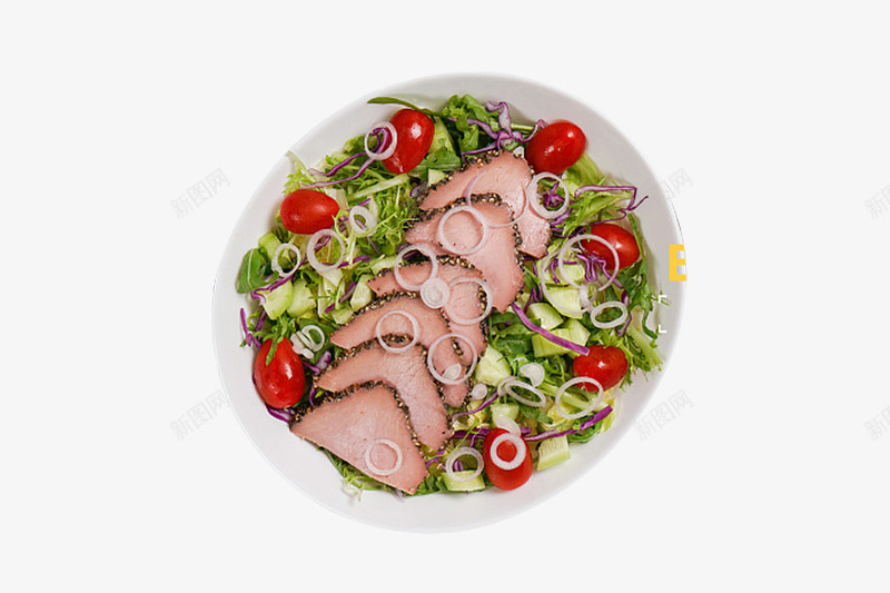 清蒸牛肉片沙拉png免抠素材_新图网 https://ixintu.com 健康 营养 蔬菜