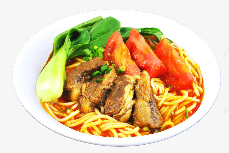番茄牛肉面png免抠素材_新图网 https://ixintu.com 传统美食 实物图 摄影图 汤面 汤面碗 番茄牛肉面 白菜 食物