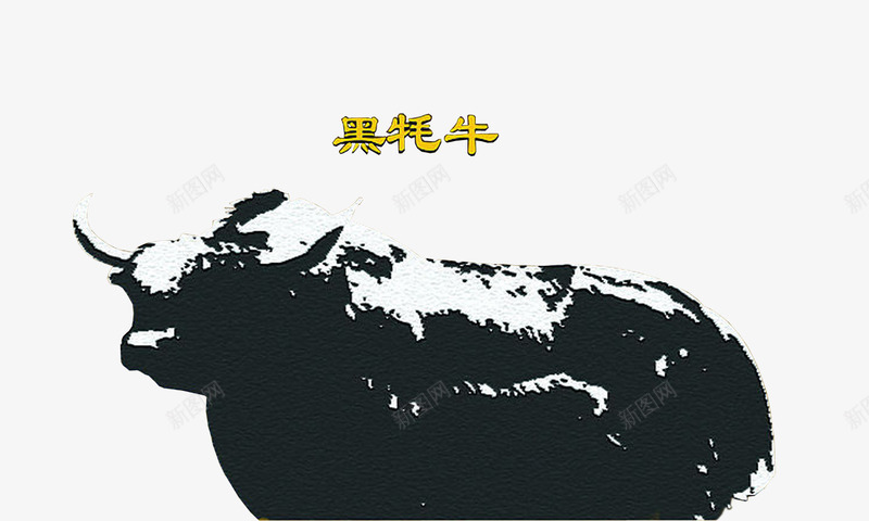 黑色耗牛png免抠素材_新图网 https://ixintu.com 健康 动物 牛肉 耗牛 黑色