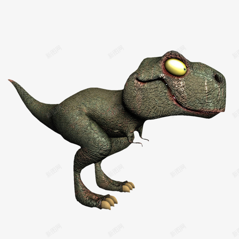 大眼睛可爱3D恐龙png免抠素材_新图网 https://ixintu.com 动物 恐龙 石头