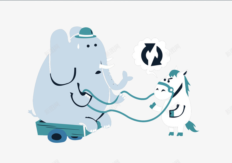 马和大象矢量图eps免抠素材_新图网 https://ixintu.com PNG图片 PNG图片素材 PNG素材 PNG素材免费 PNG素材免费下载 卡通 大象 扁平化 马 矢量图