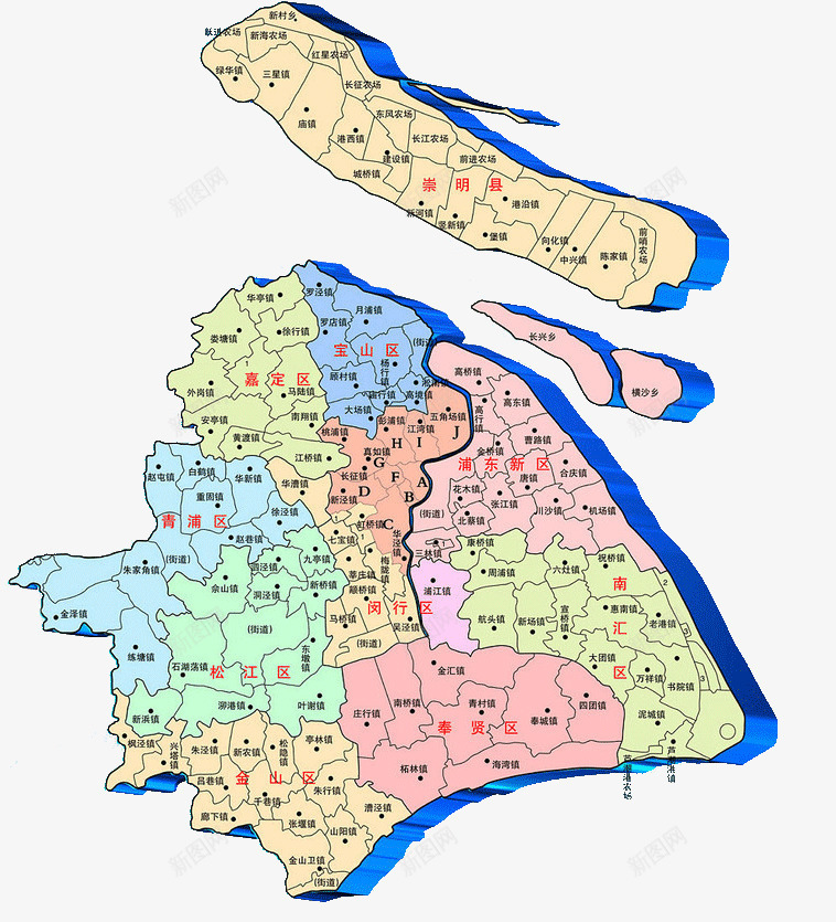 创意立体上海地图png免抠素材_新图网 https://ixintu.com 上海地图 上海浦东地图 创意 立体 立体地图
