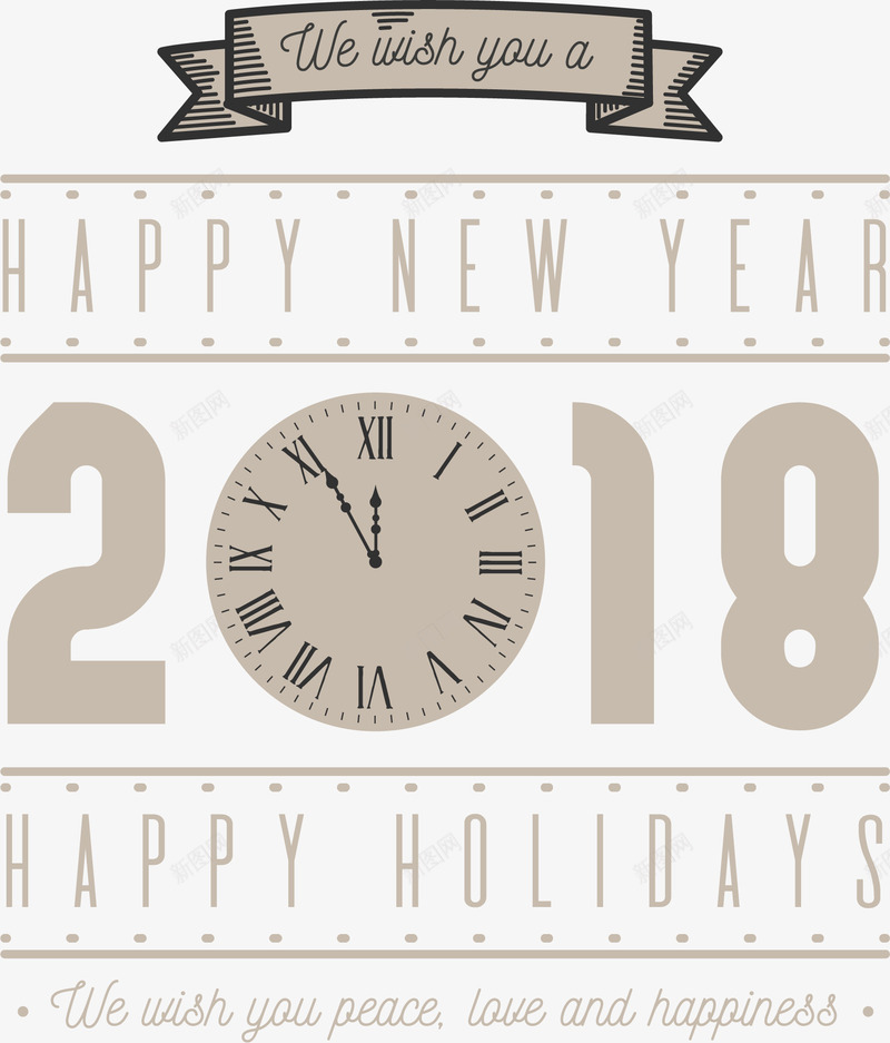 208新年灰色艺术字png免抠素材_新图网 https://ixintu.com 2018新年 卡通 时间表 灰色 矢量图案 艺术字 装饰