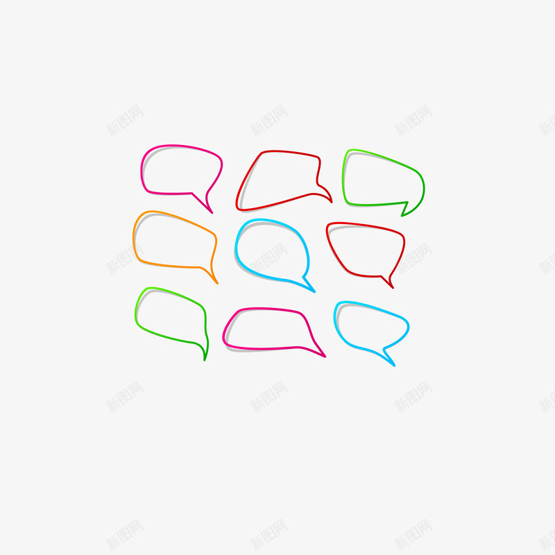 对话框不规则图像线描矢量图ai免抠素材_新图网 https://ixintu.com 不规则图像 对话框 线描 矢量图