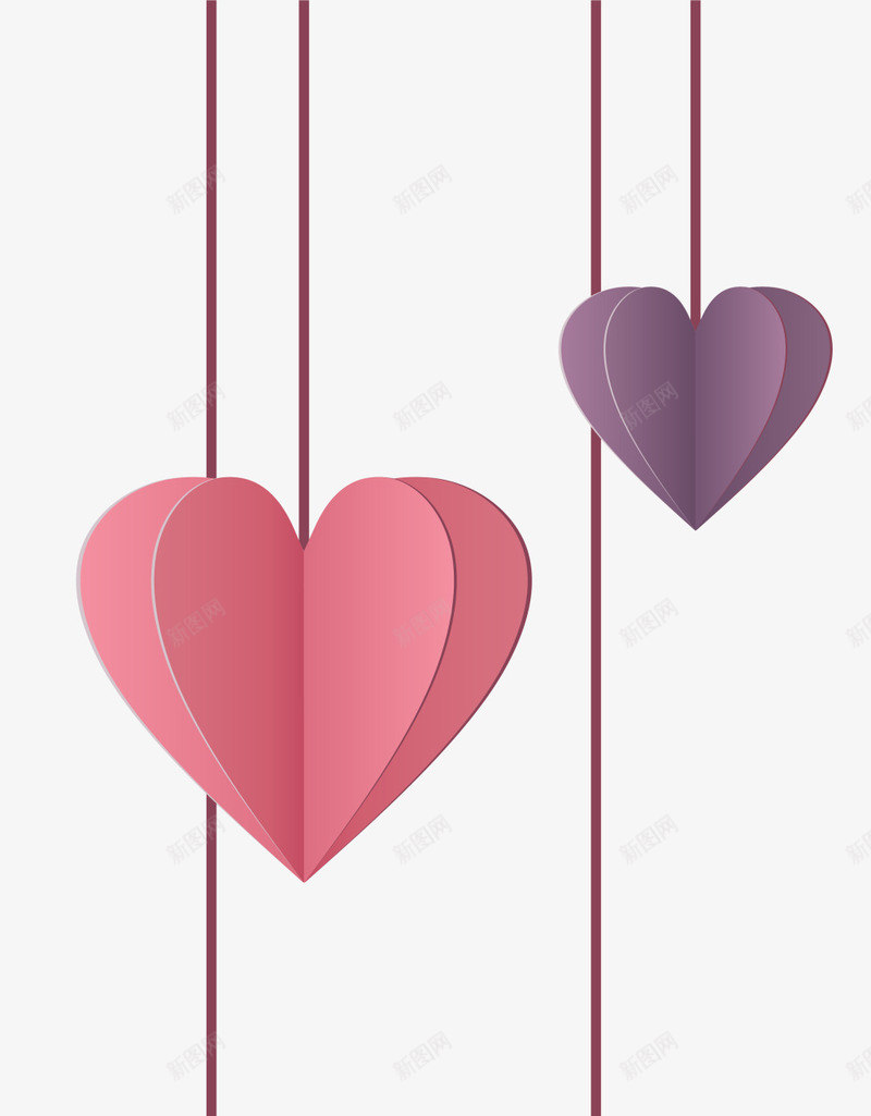 情人节折叠爱心挂饰png免抠素材_新图网 https://ixintu.com LOVE 婚庆 情人节 情人节挂饰 浪漫 爱心挂饰 爱情