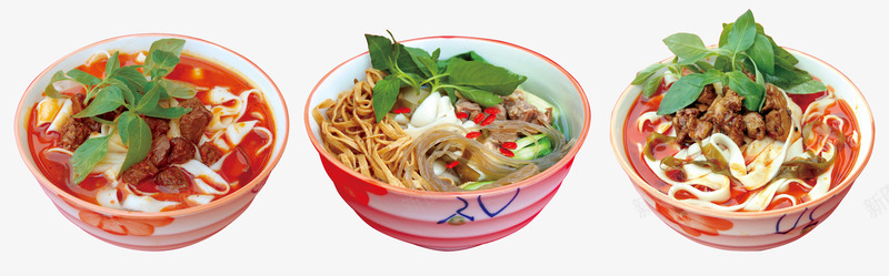 三碗面psd免抠素材_新图网 https://ixintu.com 牛肉面 红油烩面 面条
