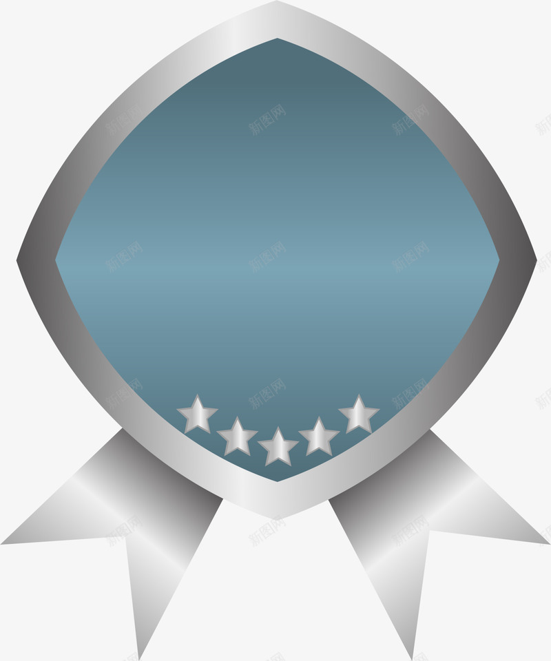 灰色盾牌徽章png免抠素材_新图网 https://ixintu.com 大气徽章 星星绸带 标志图案 灰色盾牌 简约勋章 装饰图案