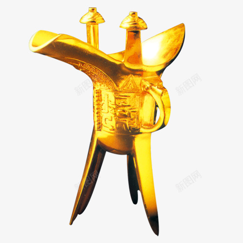酒樽金色古典中国风png免抠素材_新图网 https://ixintu.com 中国风 古典 酒樽 金色