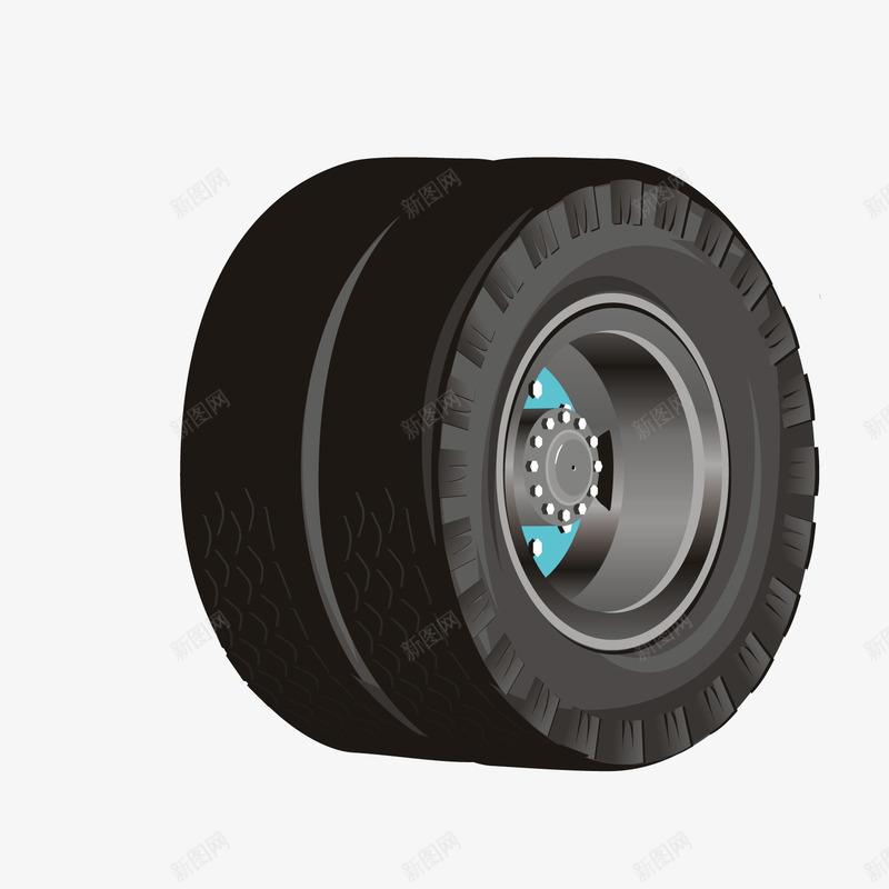 黑色货车双排轮胎矢量图ai免抠素材_新图网 https://ixintu.com 双排 货车 货车矢量 轮胎 黑色 矢量图
