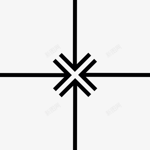 四个箭头指向中心图标png_新图网 https://ixintu.com 四箭 多 箭 箭箭收敛 组