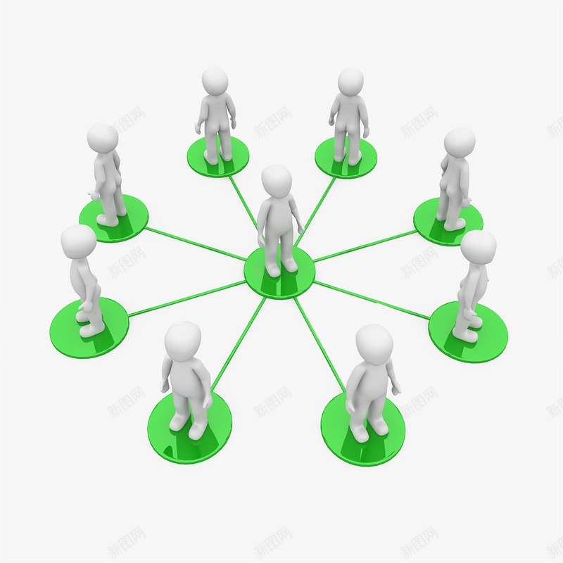 商业人群png免抠素材_新图网 https://ixintu.com 3D小人 会议 商务 开会 绿色 集会