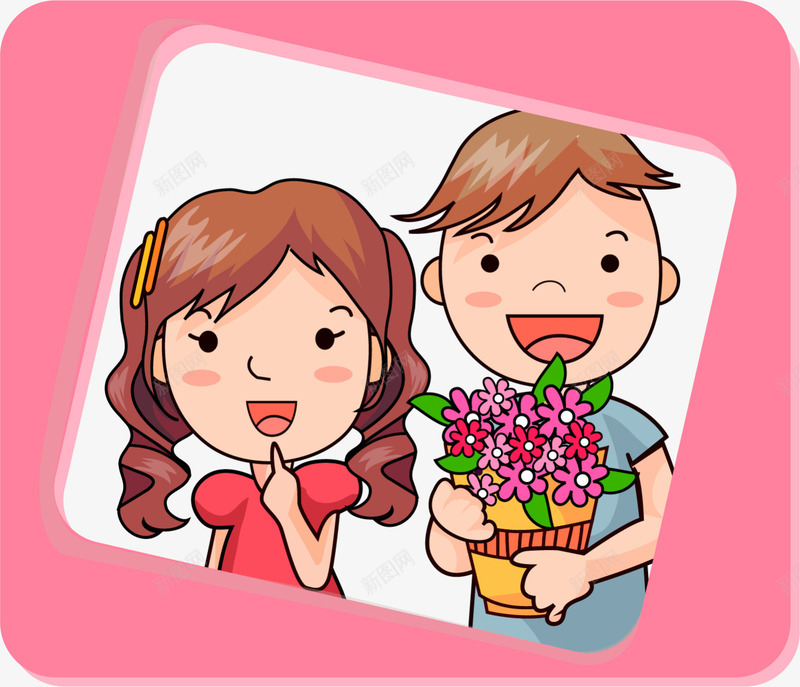 情人节卡通情侣相框png免抠素材_新图网 https://ixintu.com LOVE 婚庆 情人节 情人节相框 情侣 浪漫 爱情