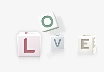 3D立方体png免抠素材_新图网 https://ixintu.com 3D love 立体 艺术字