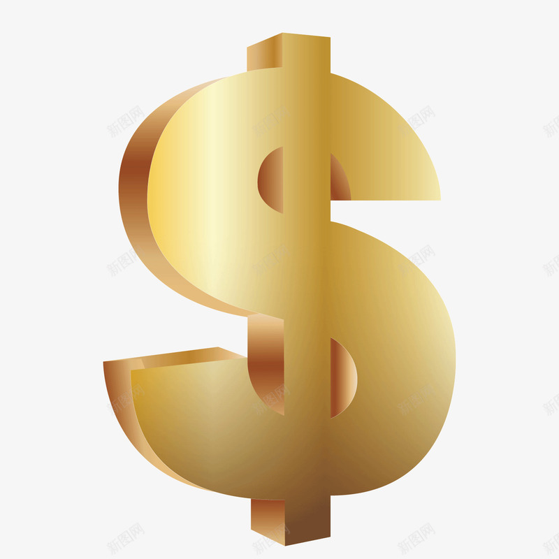 金色财富矢量图ai免抠素材_新图网 https://ixintu.com 大气 理财 立体 美元 财富 金色 黄色 矢量图