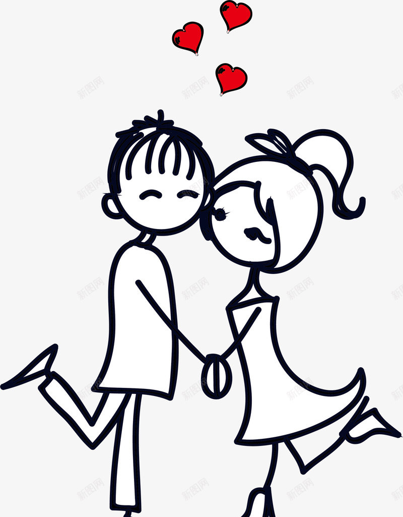 情人节线条亲密情侣png免抠素材_新图网 https://ixintu.com LOVE 亲密爱人 婚庆 情人节 情人节情侣 浪漫 爱情 线条情侣