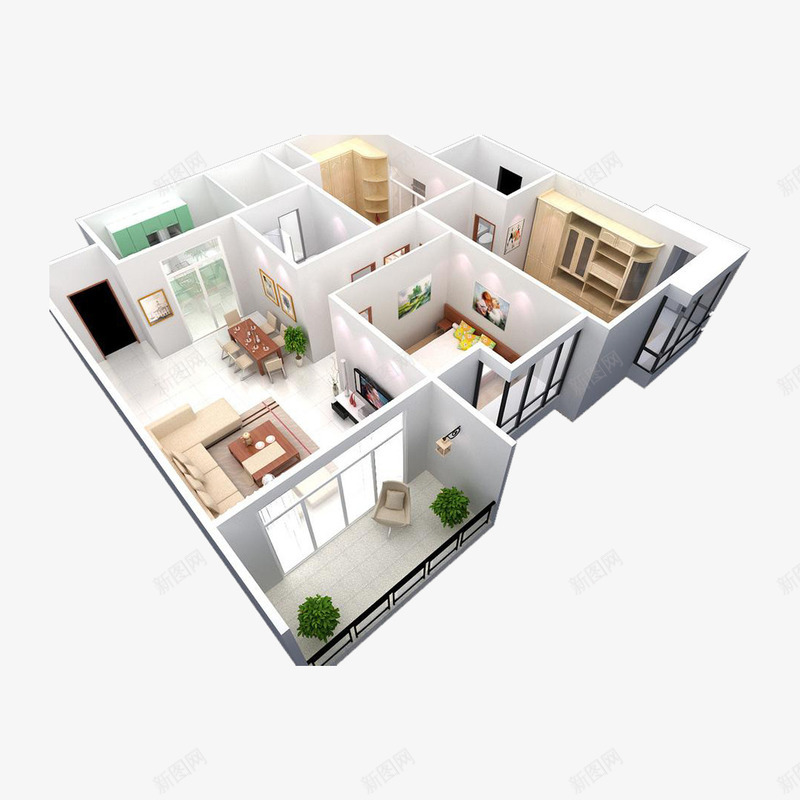 室内鸟瞰3d模型psd免抠素材_新图网 https://ixintu.com ps鸟瞰群 室内 室内设计 室内设计鸟瞰3d模型 模型 装修模板 设计