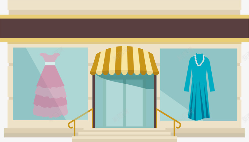 卡通多彩服装店png免抠素材_新图网 https://ixintu.com 优雅服装 卡通服装店 多彩服装店 大气服装 时尚 童趣