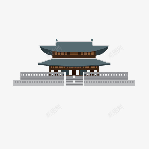 韩国建筑png免抠素材_新图网 https://ixintu.com 建筑 灰色 韩国