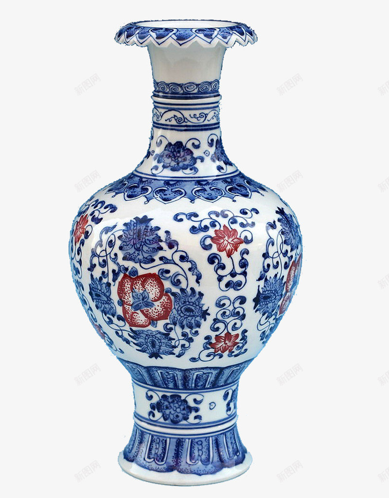 青花瓷花瓶png免抠素材_新图网 https://ixintu.com 紫色 红色 花瓶 青花瓷