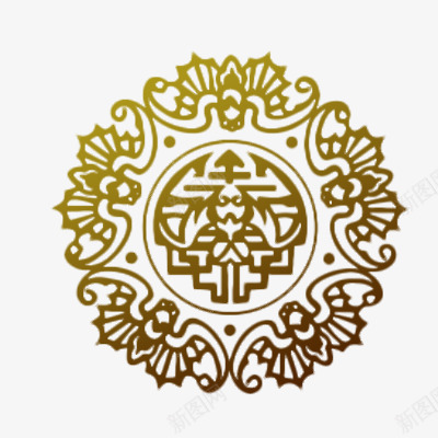花纹不规则福png免抠素材_新图网 https://ixintu.com 不规则 福字 花纹 金色