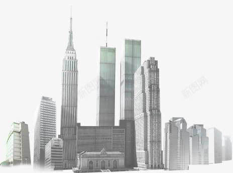 城市灰色卡通建筑物png免抠素材_新图网 https://ixintu.com 卡通 城市 建筑物 灰色