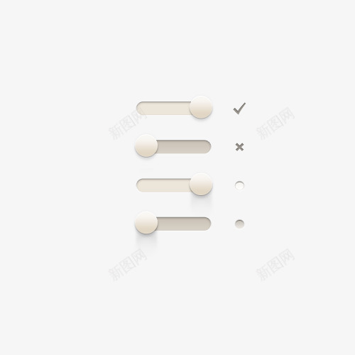 网页UI开关按钮图标png_新图网 https://ixintu.com APP小图标 免扣 开关按钮 滑块按钮 白色 网页设计