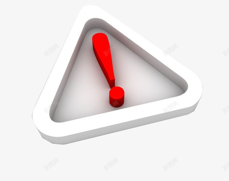注意安全的3D标志png免抠素材_新图网 https://ixintu.com 3D 感叹号 注意 红色
