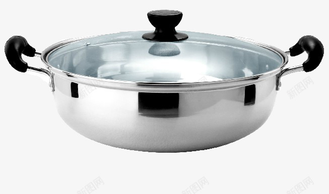 产品实物汤锅png免抠素材_新图网 https://ixintu.com 不锈钢 产品实物 汤锅 灰色 锅