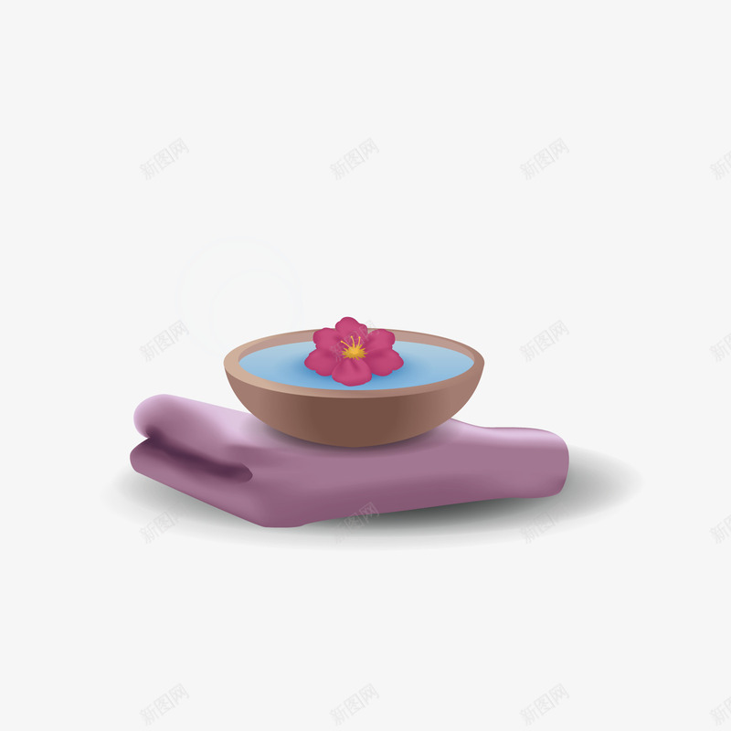 SPA美容矢量图ai免抠素材_新图网 https://ixintu.com 3D PNG免抠图下载 护理 毛巾 花朵 装饰 矢量图