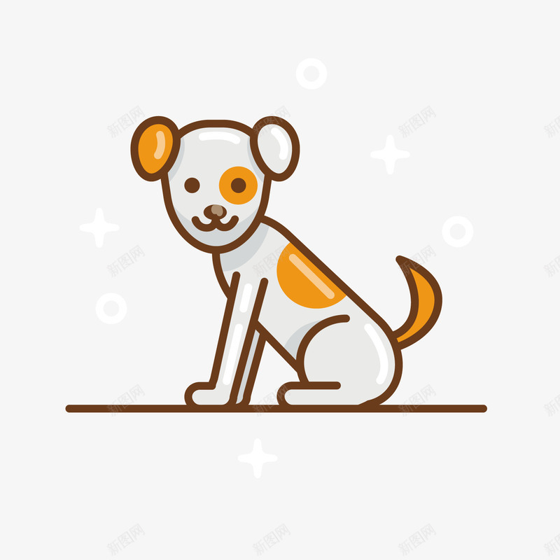 灰色小狗矢量图ai免抠素材_新图网 https://ixintu.com 动物 卡通 可爱 小狗 手绘 灰色 线稿 矢量图
