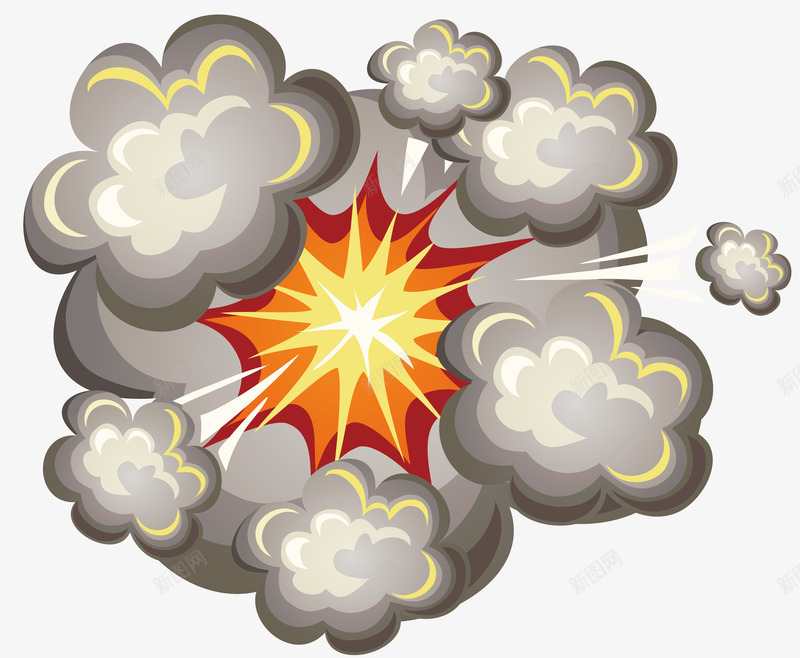 卡通灰色爆炸物png免抠素材_新图网 https://ixintu.com 卡通boom