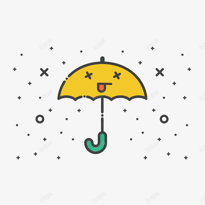 卡通雨伞图标png_新图网 https://ixintu.com UI图标 卡通 扁平化UI 手机图标 游戏UI 网页UI 雨伞