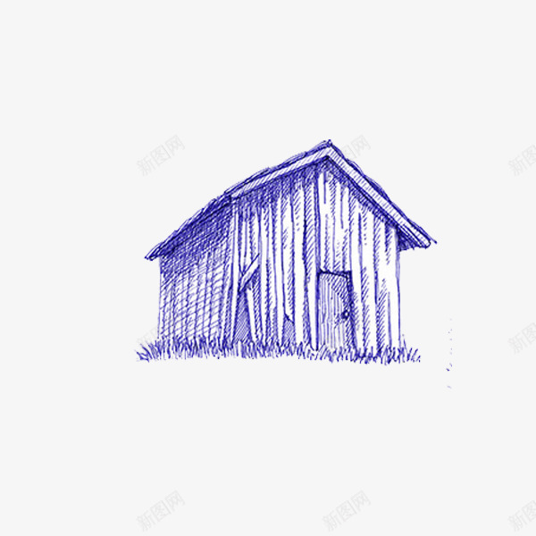 圆珠笔手绘房屋png免抠素材_新图网 https://ixintu.com 厉害 圆珠笔 形象 房屋 手绘 逼真