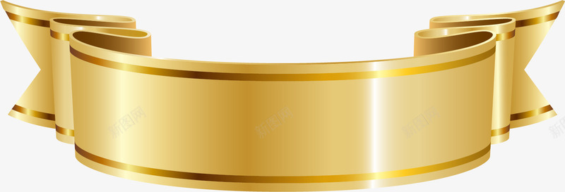 奢华金色丝带png免抠素材_新图网 https://ixintu.com 丝带 大气 奢华 线条 透亮 金色