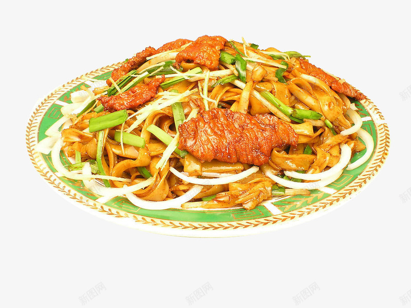 干炒牛河png免抠素材_新图网 https://ixintu.com 中华美食 传统美食 特色牛肉 美味熟菜 餐饮美食