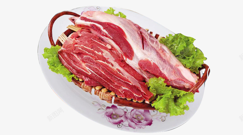 牛腱子食物png免抠素材_新图网 https://ixintu.com 牛肉 生菜 盘子 美食 肉食 腱子
