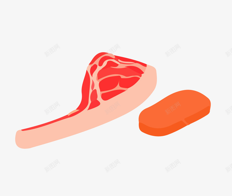 瘦肉矢量图ai免抠素材_新图网 https://ixintu.com ai格式 冷鲜 扁平设计 烤肉 牛肉 生肉 肉 肉类 肉食 食物 矢量图