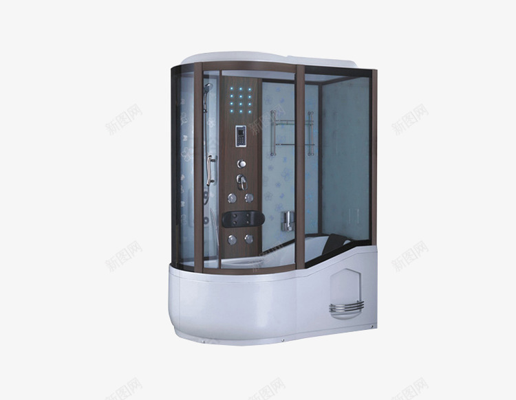 带浴缸整体淋浴房png免抠素材_新图网 https://ixintu.com 大气 带浴缸 整体 淋浴房 玻璃