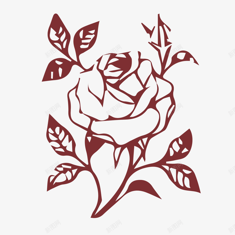 手绘玫瑰花简笔画矢量图ai免抠素材_新图网 https://ixintu.com 卡通 手绘 手绘植物 玫瑰花简笔画 简笔画 花朵设计 装饰图案 矢量图