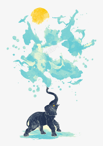 创意大象喷水艺术图案png免抠素材_新图网 https://ixintu.com 创意 创意大象喷水艺术图案 喷水 大象 艺术图案