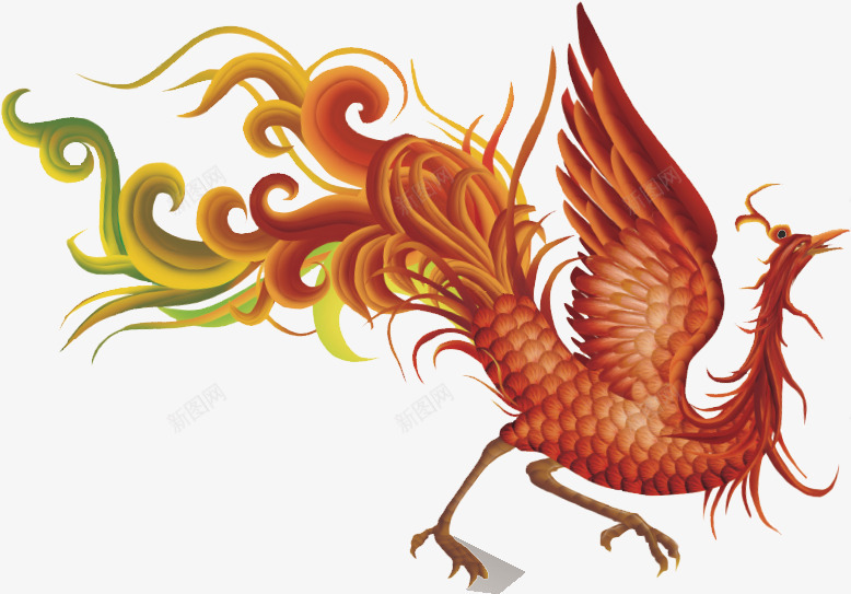 中国凤凰喜庆图案png免抠素材_新图网 https://ixintu.com 凤凰 喜庆 大气 红色