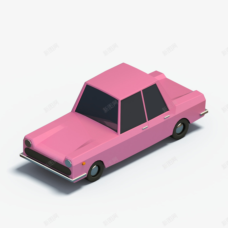 粉色正面汽车模型png免抠素材_新图网 https://ixintu.com 创意 可爱 复古 汽车模型 立体 等轴3D 粉色 美丽 高端