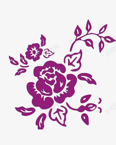 紫薇花装饰图案png免抠素材_新图网 https://ixintu.com 图案 紫色的花 紫薇花 背景 装饰图案