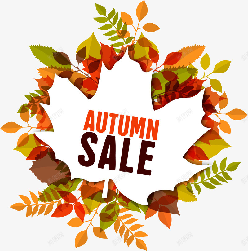 秋季促销sale活动标签矢量图ai免抠素材_新图网 https://ixintu.com sale 促销 枫叶 活动标签 秋季 矢量图