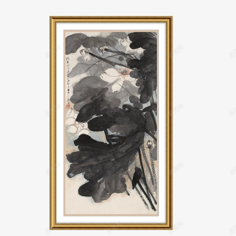 水墨画挂幅psd免抠素材_新图网 https://ixintu.com 古诗 国画 大气 学习 挂幅 水墨画 画画 装饰
